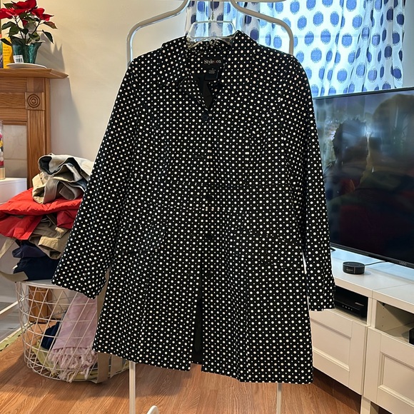 Size Medium Style & Co. black and white polka dot coat. - Picture 1 of 5